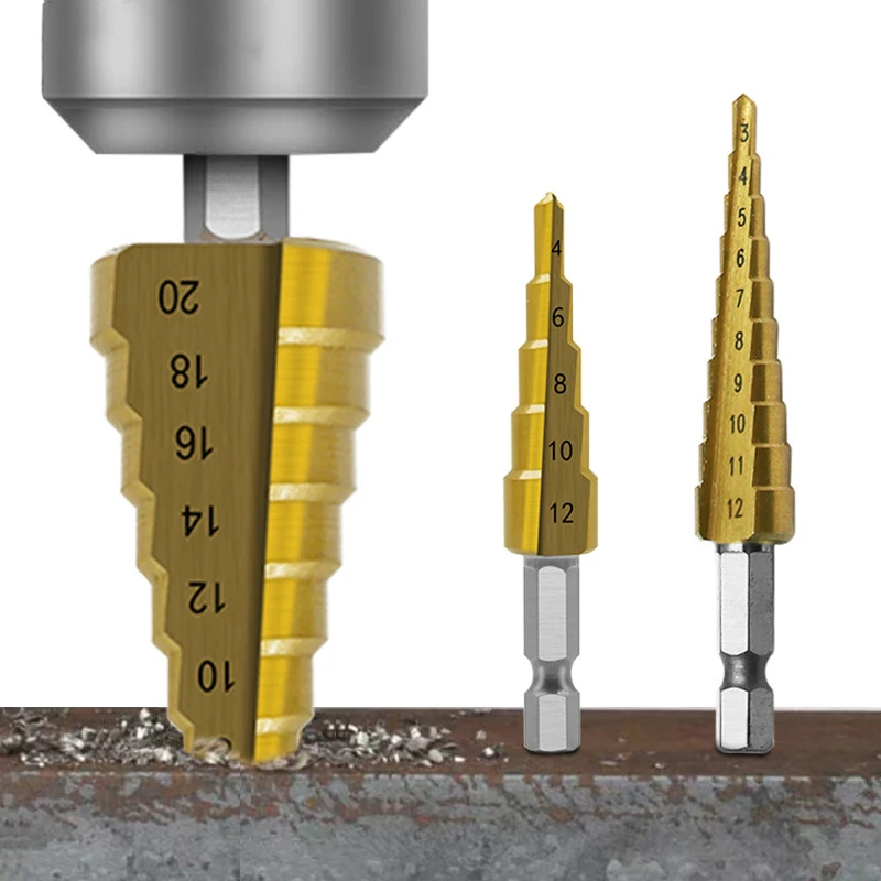 3PCS Drill Bit Set 3 12mm 412mm 4 20mm 4241Groove Titanium Coated Wood Metal Hole Cutter Carpentry Core Drill Tools Set