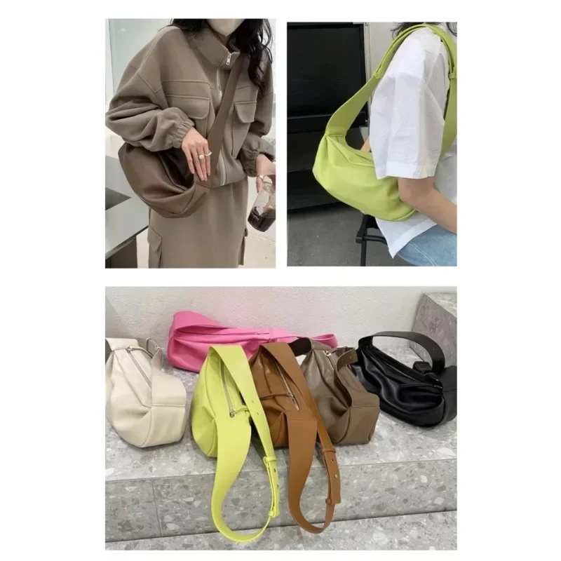 

Autumn and Winter Trendy Crossbody Bag for Women's Leisure, Simple and Retro Single Shoulder Bag, PU Soft Leather Pillow Bag