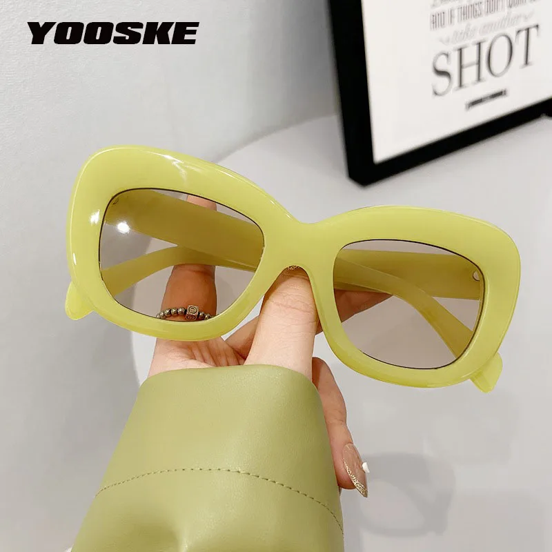 

Солнцезащитные очки YOOSKE в стиле ретро-панк для мужчин и женщин, овальные Модные прозрачные затемненные очки для океана, UV400, трендовые брендовые дизайнерские солнечные очки