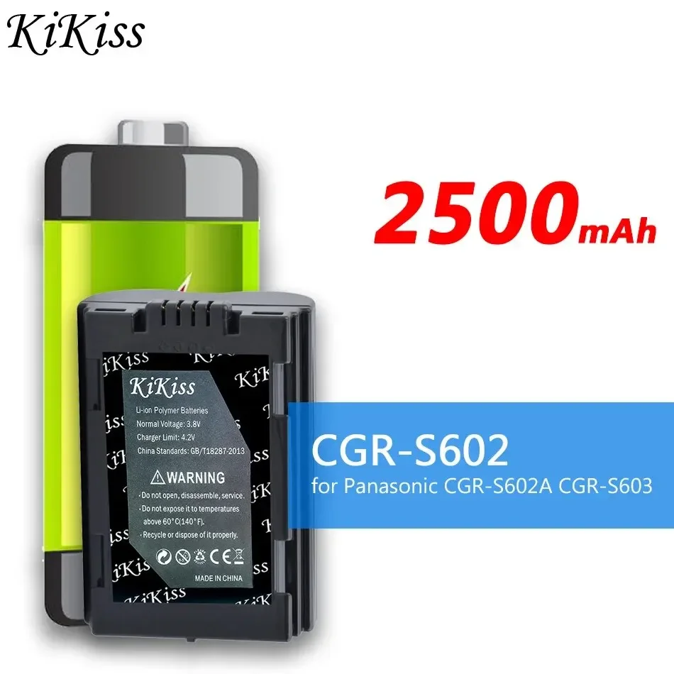 kikiss-panasonic用バッテリー、cgr-s602、2500mah、cgr-s602a、cgr-s603-lumix-dmc-l1-dmc-lc40、leica-digilux1