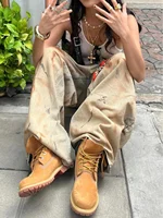 American High Street Aalyptic Sle Dyed Jeans Women's plus Size Dir Sexy Girl Vintage Waed Floor-Length Pants - Image 4