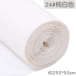 Colored Crepe Paper Roll for DIY Crafts and Gift Wrapping (50x250cm) (Pure white)