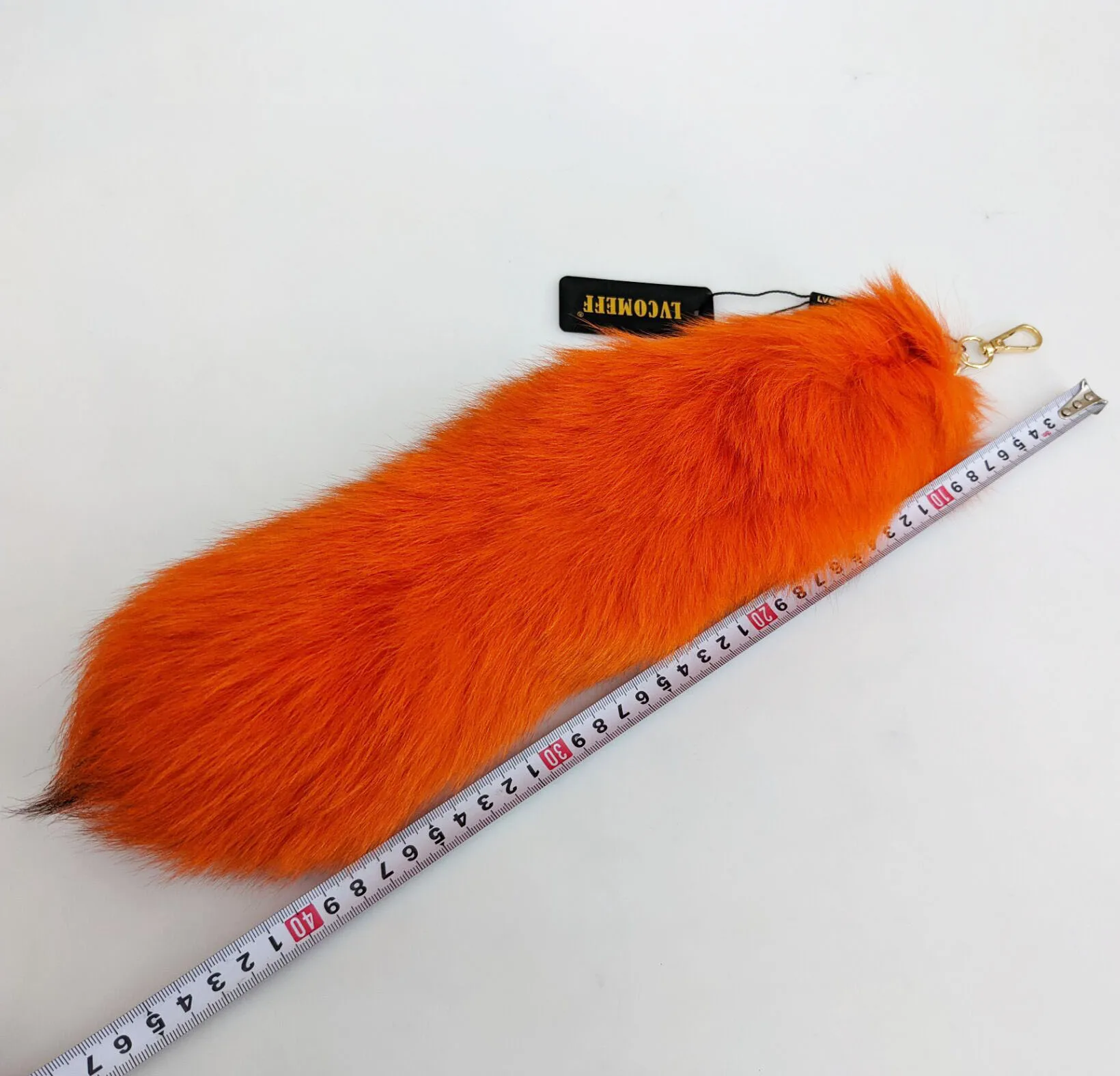 Luxurious Natural Fox Fur Tail Keychain - Chic Y2K Fashion Accessory, 40 cm