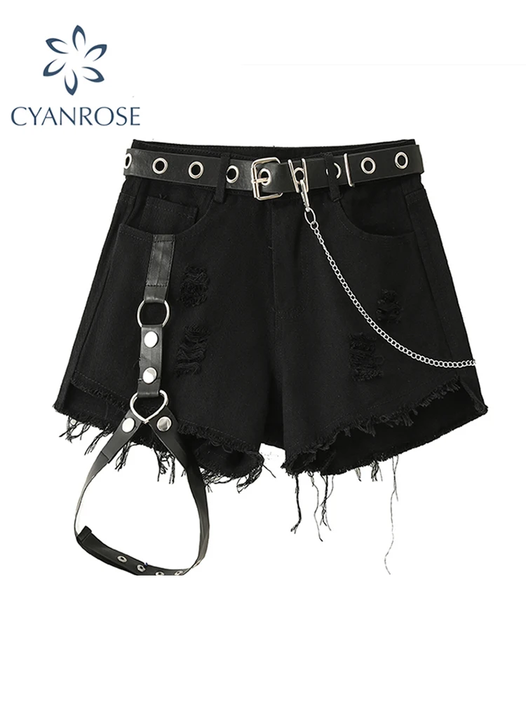 2023 Summer Vintage Women's Denim Shorts Hight Waisted Y2k Casual Sexy