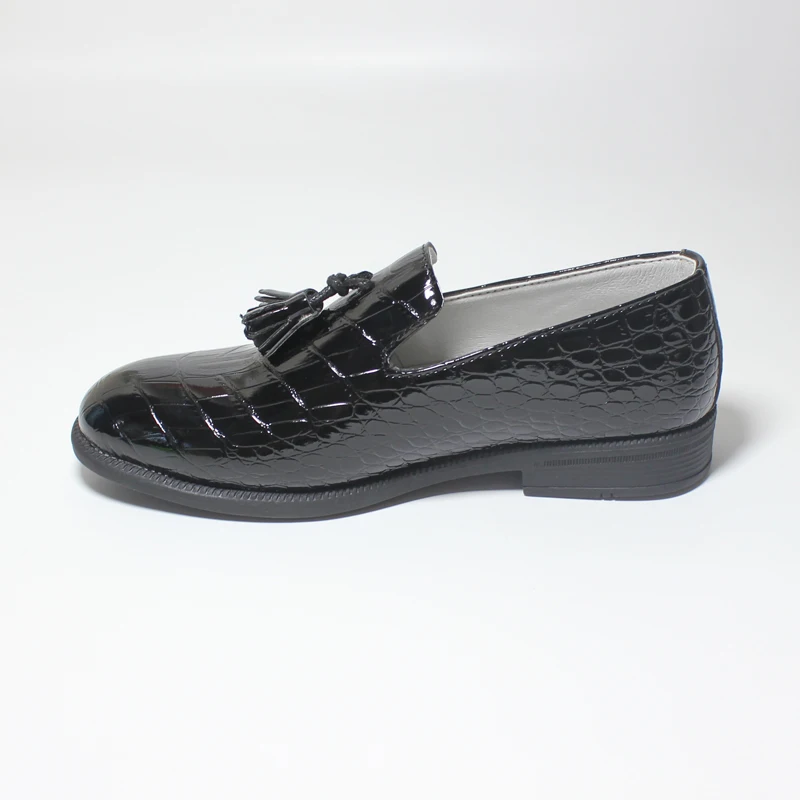 Britain Style Big And Little Boys Shoes Kids Dress Party Wedding Leather Shoes Children Tassel Flat Loafers Round Toe Brogue kids shoes leather shoes