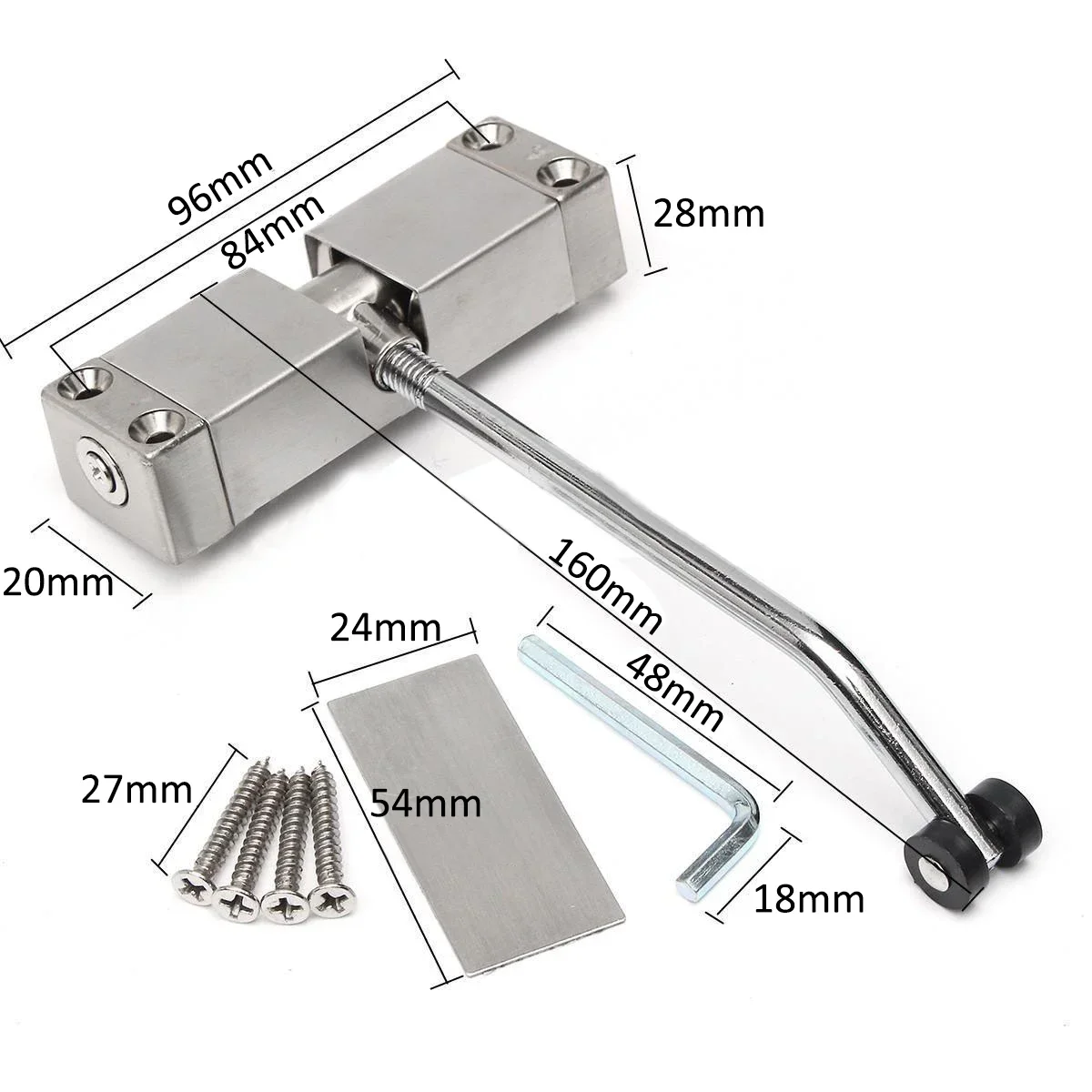 Stainless Steel Automatic Spring Door Closer Door Closing Device Can Adjust The Closing Device Furniture Hardware
