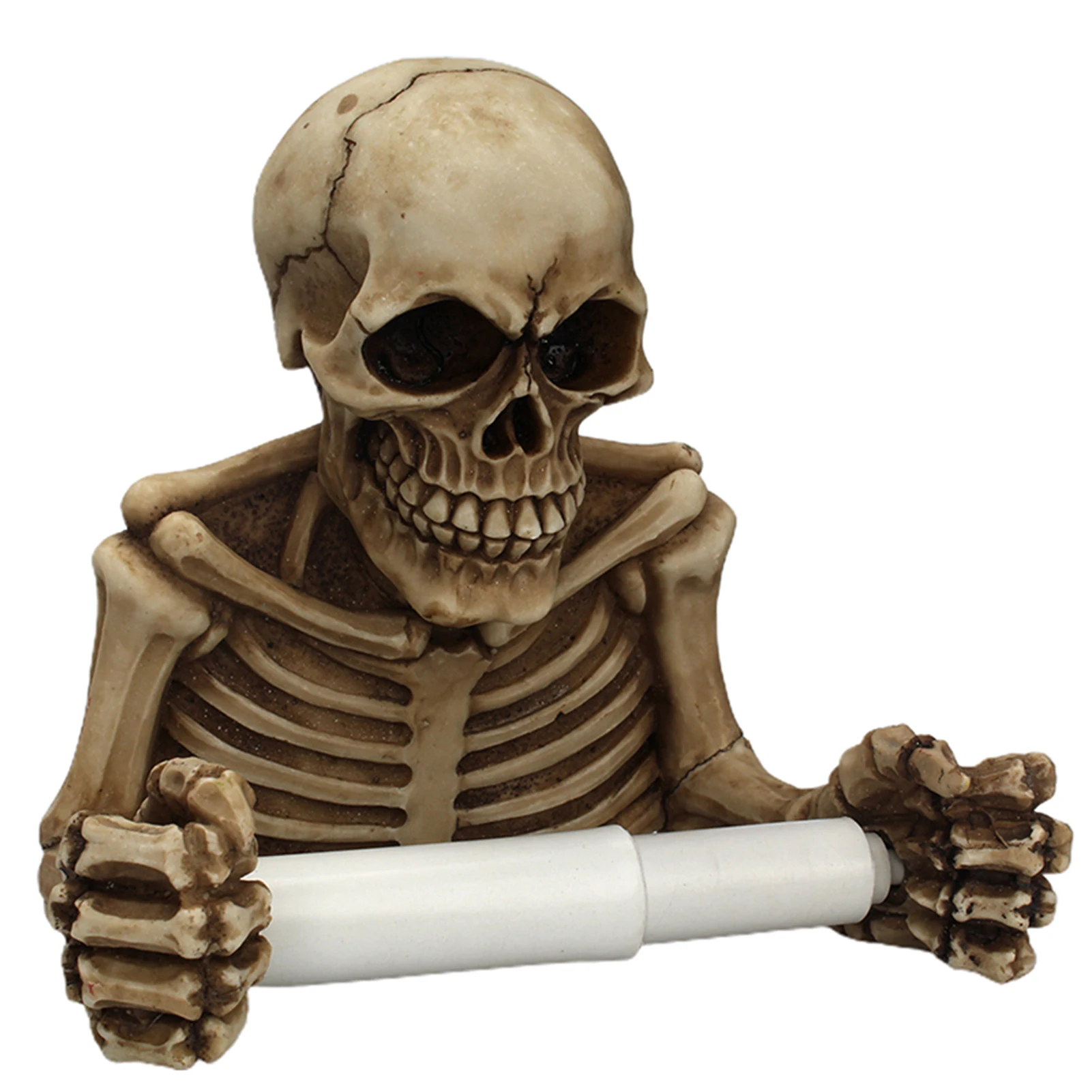 

Skull Toilet Paper Holder Wall Hanging Stand Towel Storage Creative Resin For Bathroom Storage