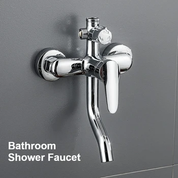 ครัวเรือนห้องน้ําก๊อกน้ํา 3 โหมดร้อนเย็นแตะอ่างอาบน้ําก๊อกน้ําอุปกรณ์อาบน้ําติดผนังวาล์วผสม 1