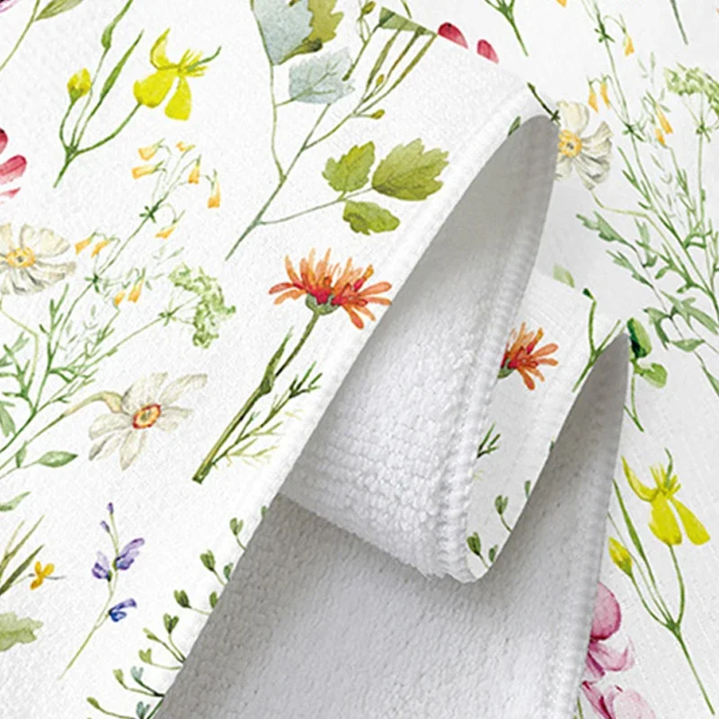 Lemon Dishwashing Cloth Watercolor Farmhouse Hand Dried Tea Towel For Thickened Kitchen Cooking Baking Cleaning Printed Fabric 3