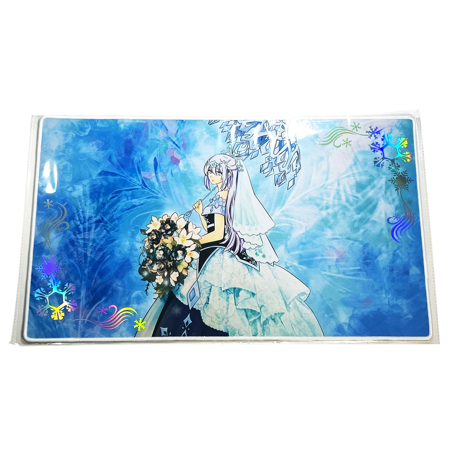 YuGiOh DIY Foil Holographic Playmat Teardrop The Rikka Queen Ranking Shinny Laser Game Anime Mat Mouse Pad Custom Desk +Bag