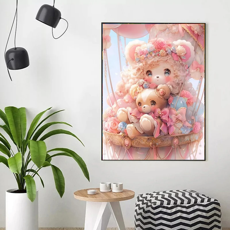 DIY Diamond Painting Full Fairy Dust Square Cartoon Crafts Cross Stitch Kits Teddy Bear 5D Crystal Diamond Mosaic Art Home Decor