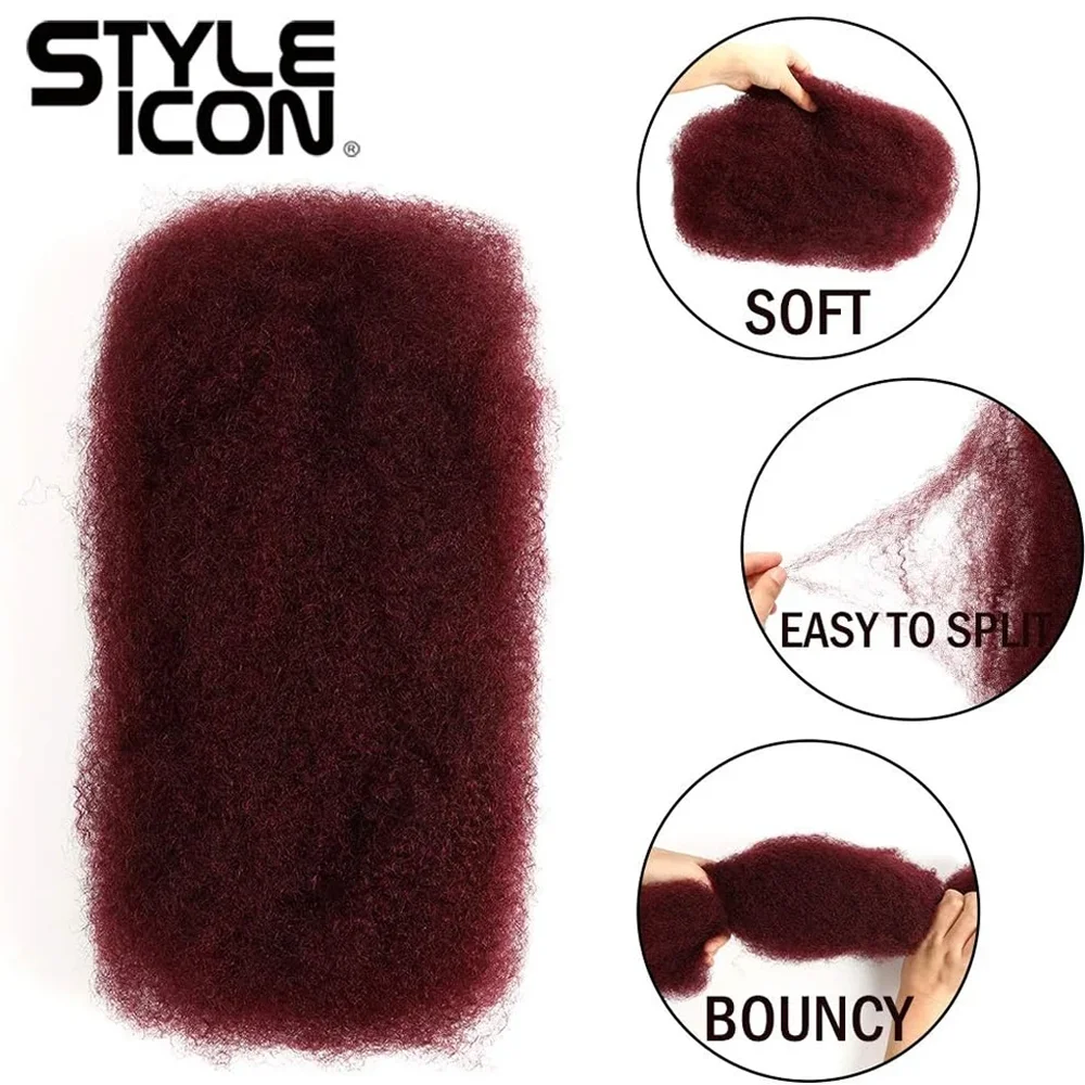 Style Icon Afro kinky Curly Bulk Remy Hair 1 Bundle 50g/pc Red Color Brazilian Braids Hair No Weft Human For Braiding
