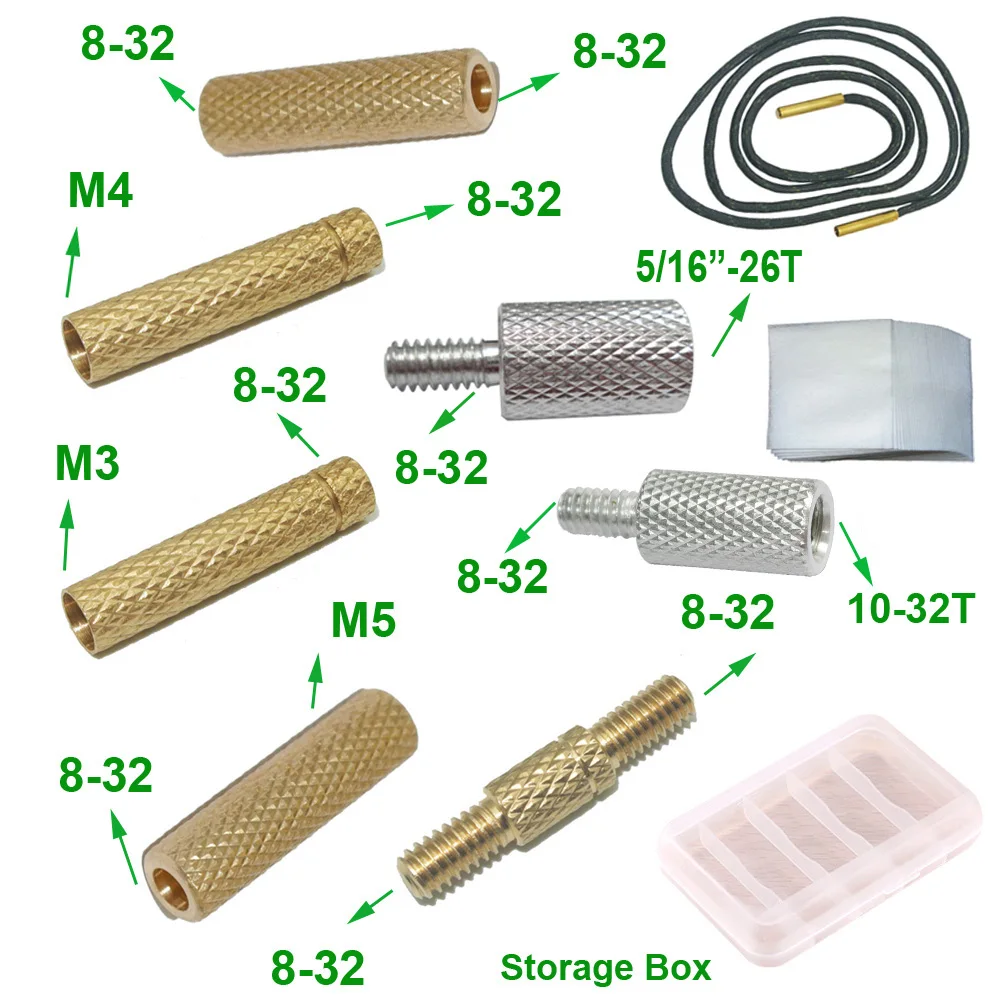 그린 월드 건 청소 브러시 ??키트, 솔리드 브래스 스피어 포인트 재그, 슬롯형..