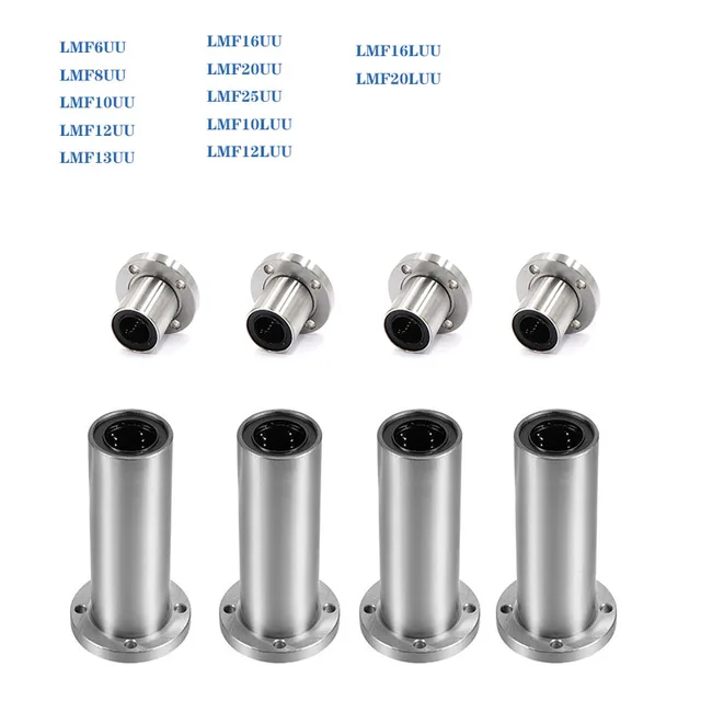 4ชิ้น/แพ็ค Lmf8uu Lmf10uu Lmf6uu Lm12uu Lm8luu Lmf12luu Lm16uu 8มม.แปลนแบริ่งบอลสำหรับ8Mm Linear Shaft cnc 3d Printer 1