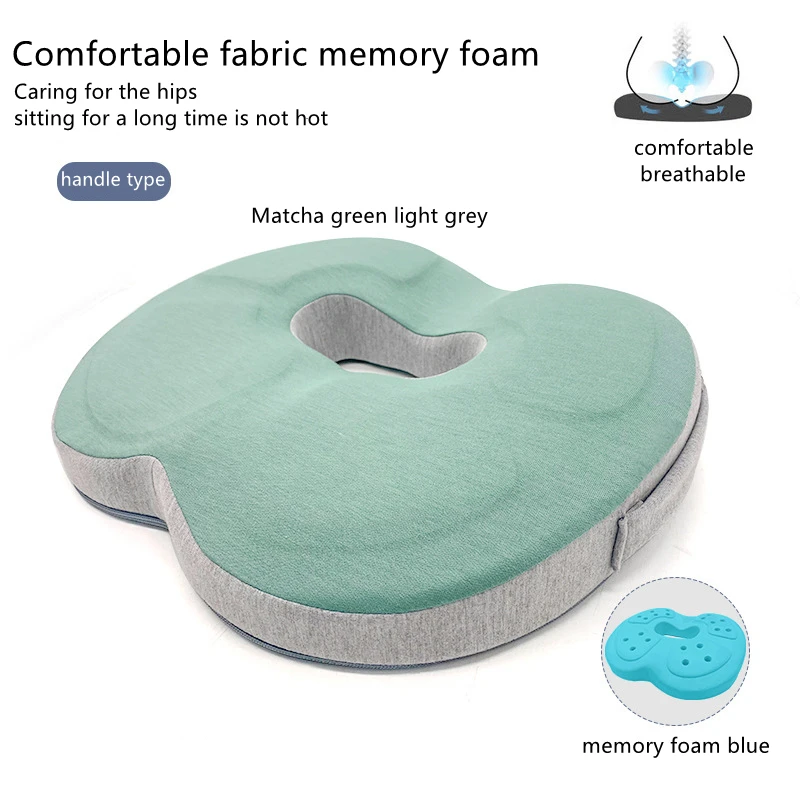 3D Orthopedic Seat Cushion Memory Foam Breathable Office Cushion Tailbone Waist Pain Relief Protect Lumbar Cushion Home Car Seat