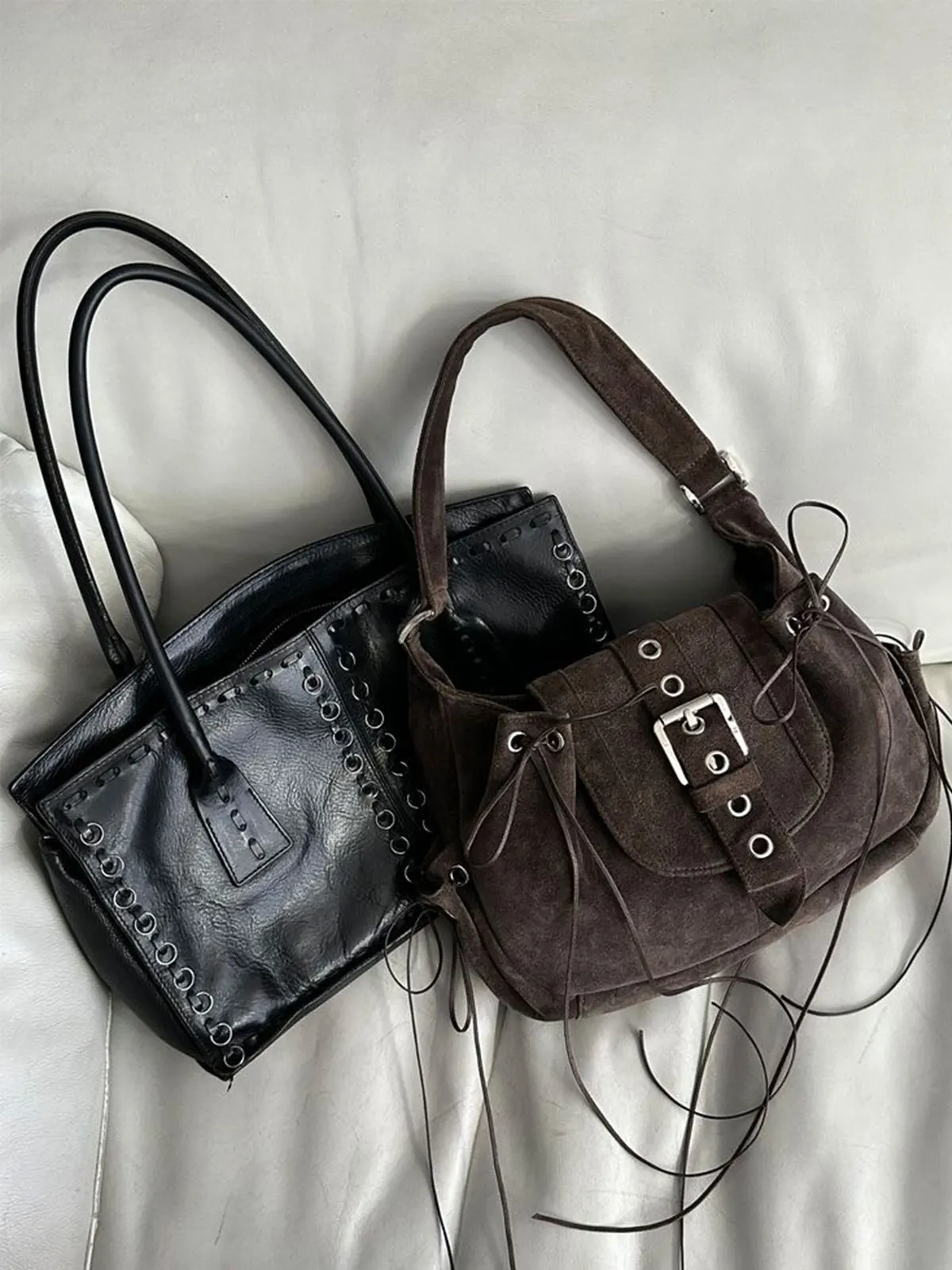 NEW Retro Nubuck Leather Underarm Bag Women's Autum Winter New Fashion Shoulder Bag Temperament tassel Versatile Crossbody Bags