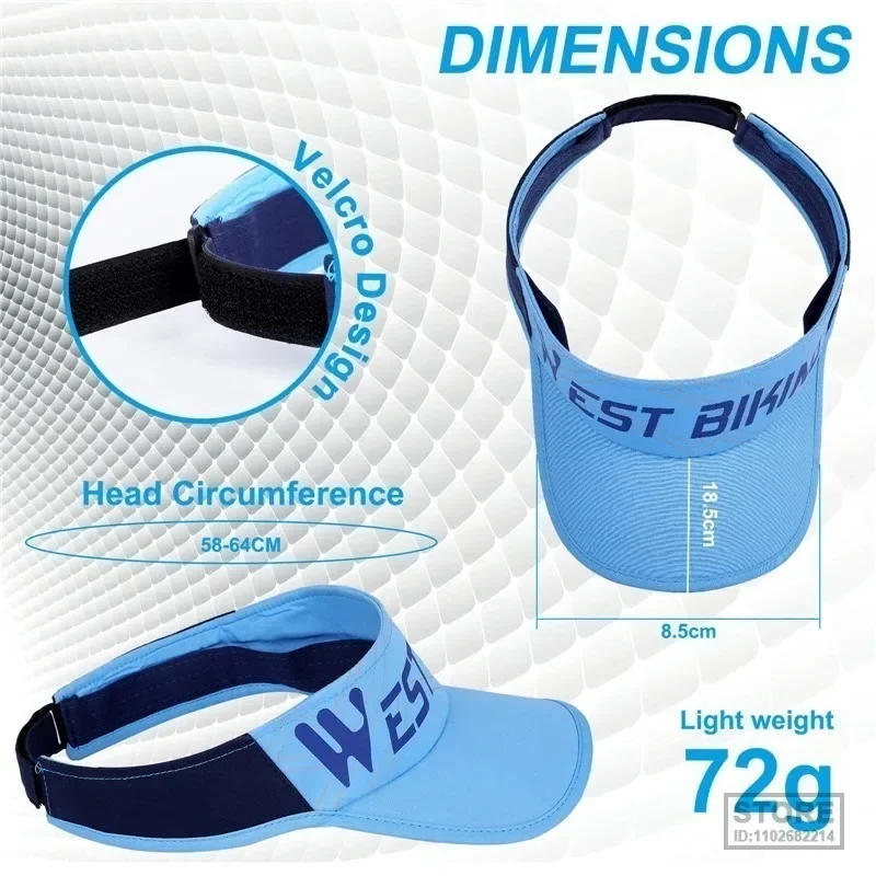 WEST BIKING-Casquette de sport de plein air, chapeau de tennis, course à pied, canadisme, bande de sauna réglable, protection UV, pare-soleil, chapeau de voyage