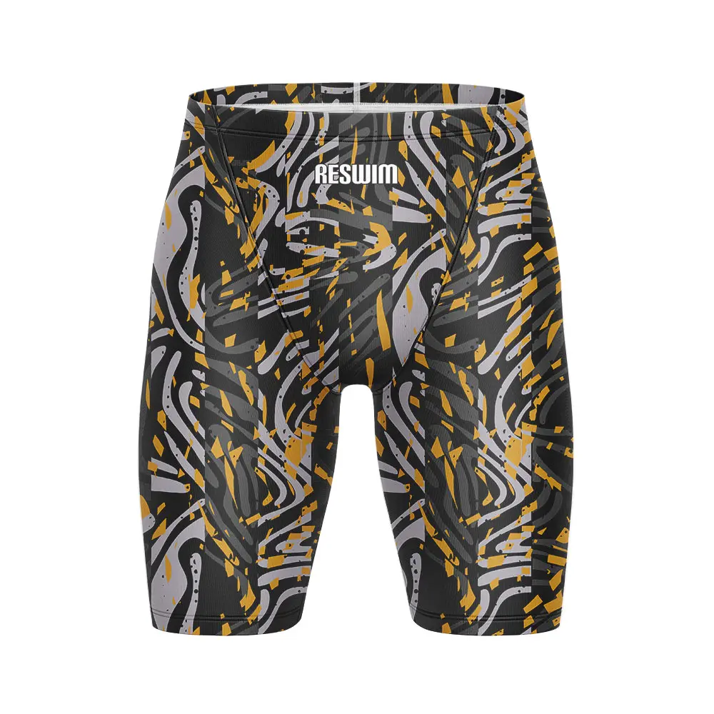 Men's Swim Jammer Athletic Training Swimsuit Beach Shorts Bathing Suit Durable Training Swimming Shorts Summer Surf Diving Pants