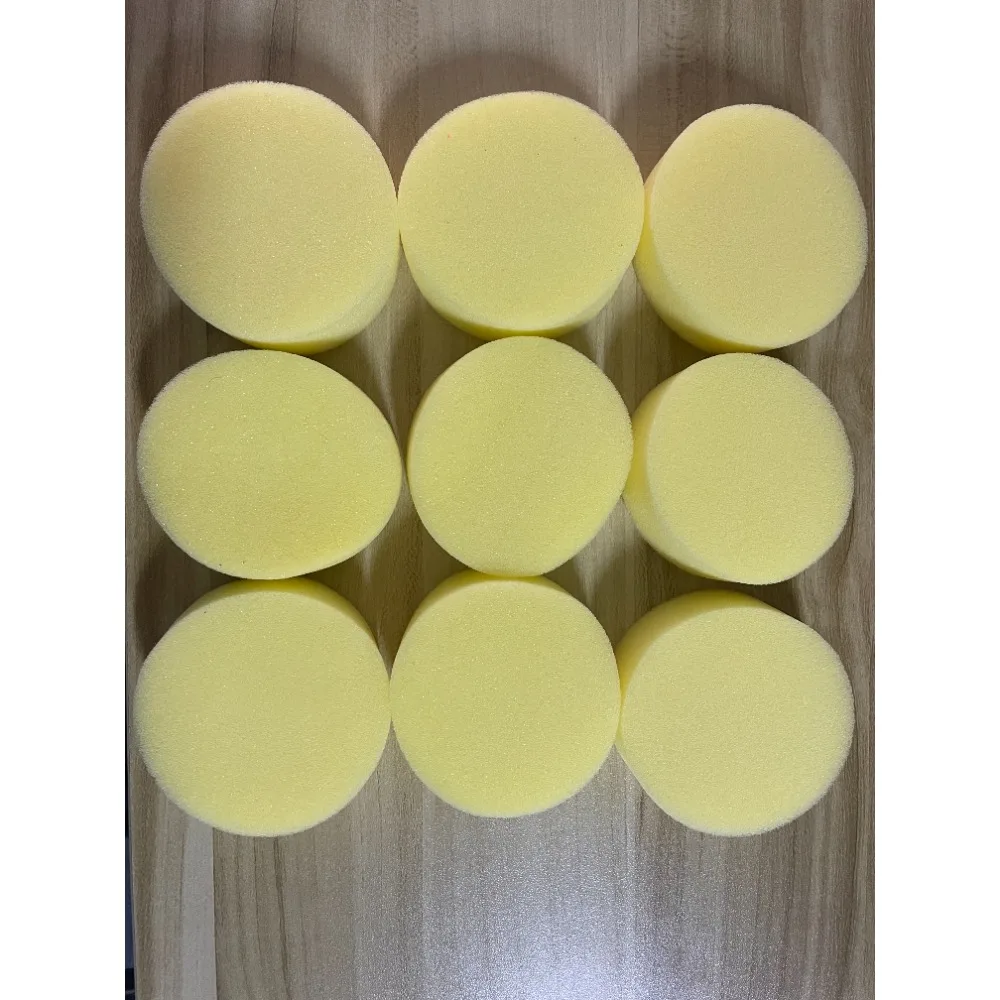 9 Pcs Round Sponge Block, Car Wash Polishing and Waxing Sponge, Dishwashing Cleaning Stain Remover Sponge 2