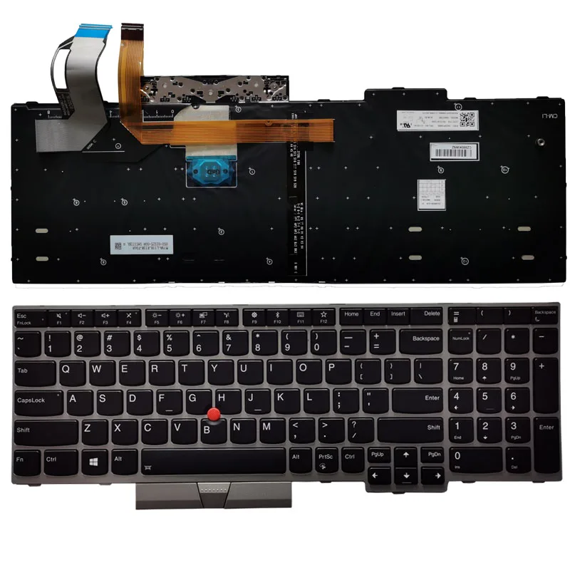 

New Laptop English Keyboard For Lenovo ThinkPad E580 E585 E590 E595 T590 P53S L580 L590 P52 P72 P53 P73 US Keyboard Silver Frame