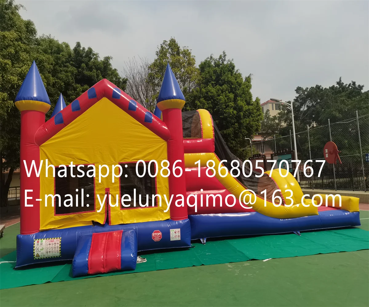 

PVC custom color design children's inflatable slide trampoline combination YLY-174