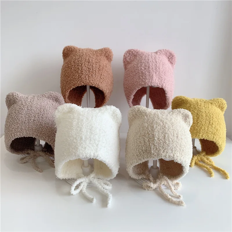 Knit Hat Baby Hat Autumn Winter Baby Knitted Hat Korean Outdoor Warm Kids Beanie Caps Rope Solid Color Toddler Boys Girls Caps Bonnet шапка