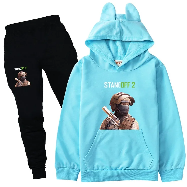 Heißes Spiel Abstands halter 2 Kleidung Kinder Sweatshirts Hoodies Hosen 2 stücke Set Baby Jungen Sportswear Kleinkind Mädchen Trainings anzug Kinder-Sets – Detail 22