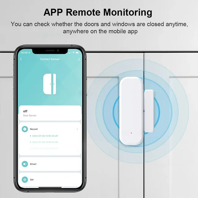 Tuya WiFi/Zigbee Smart Door And Window Sensor Magnetic Security Alarm Smartlife APP Remote Monitor Works With Alex Google Home 2
