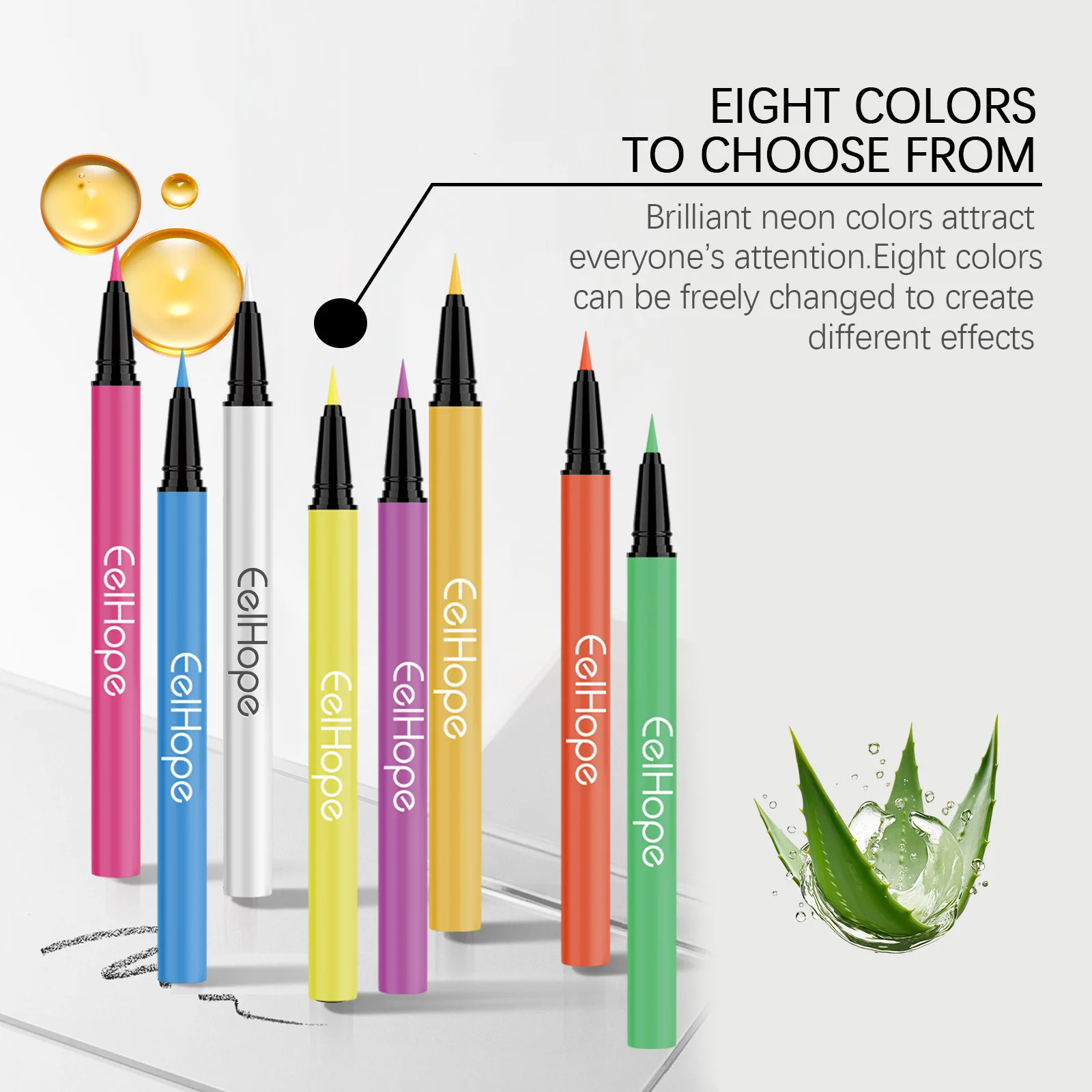 8 Color Uv Neon Liquid Eyeliner Waterproof Long-lasting Makeup_voghion.com