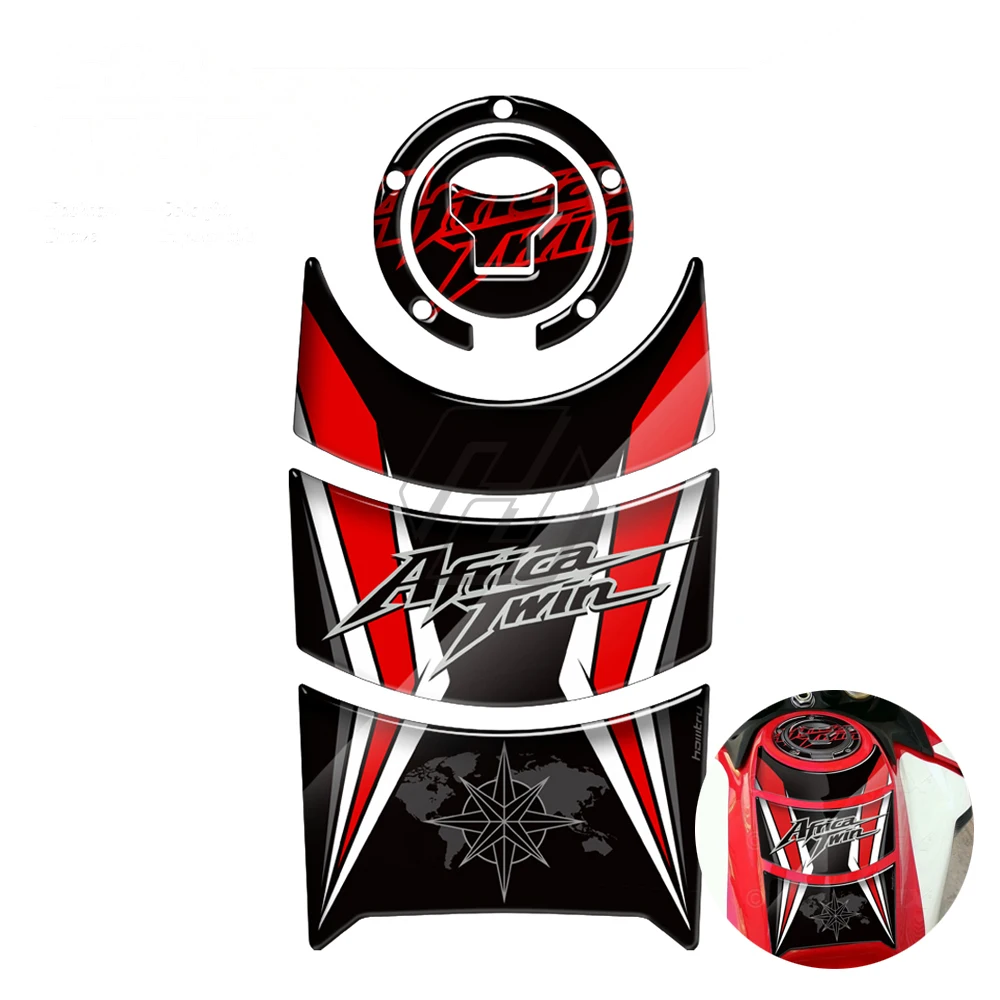 

For Honda CRF1000L Africa Twin 2016-2019 3D Motorcycle Fuel Gas Cap Sticker Tank Pad Protector