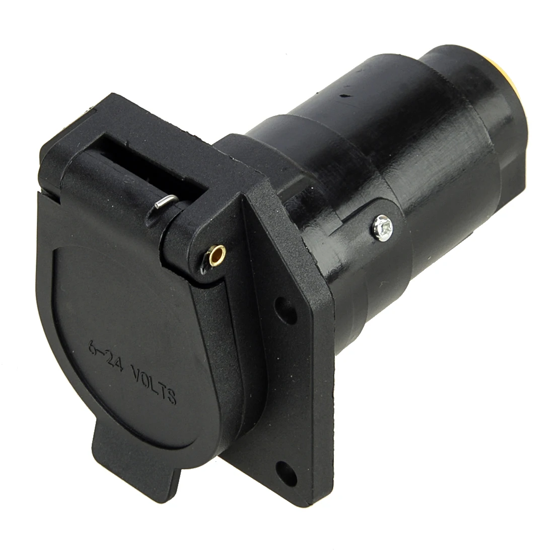 

DWCX Round 7-Way 7 Pin Connector Male & Female Plug Socket Adapter for American Style RV Trailer Truck 6-24V