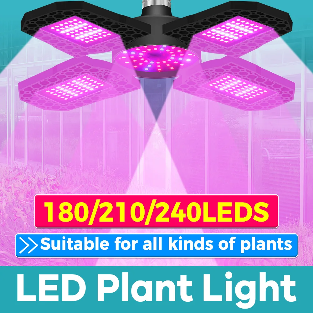 200W LED Full Spectrum Grow Light E27/E26 Deformable Green Plant Fill Lamp Bulb Hydroponic Growth Box Seeds Cultivation Lighting