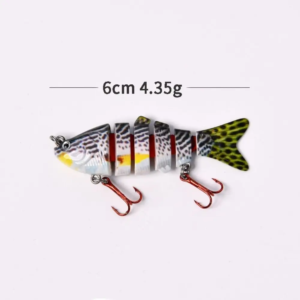 Mini Deep Diving 6 Segment Fishing Lures 6cm 4.5g Lifelike Eyes Bionic Bait 3d Eyes Bass Crankbaits Plastic Hard Crank