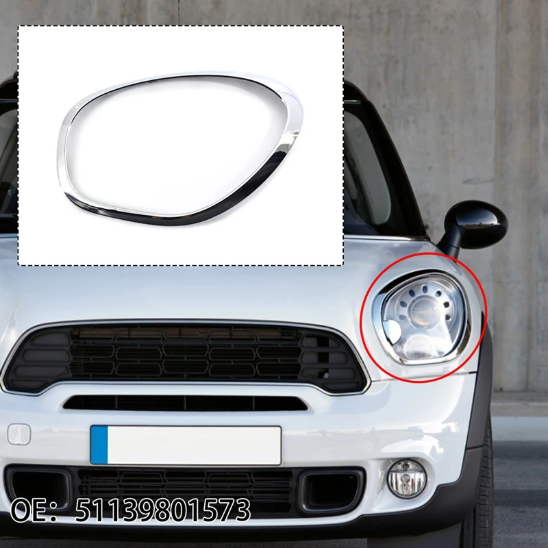 

1Pair Headlight Lamp Trim Daytime Running Lights Trim Side Headlight Frame For BMW MINI R60 2011-2016 51139801573 51139801574