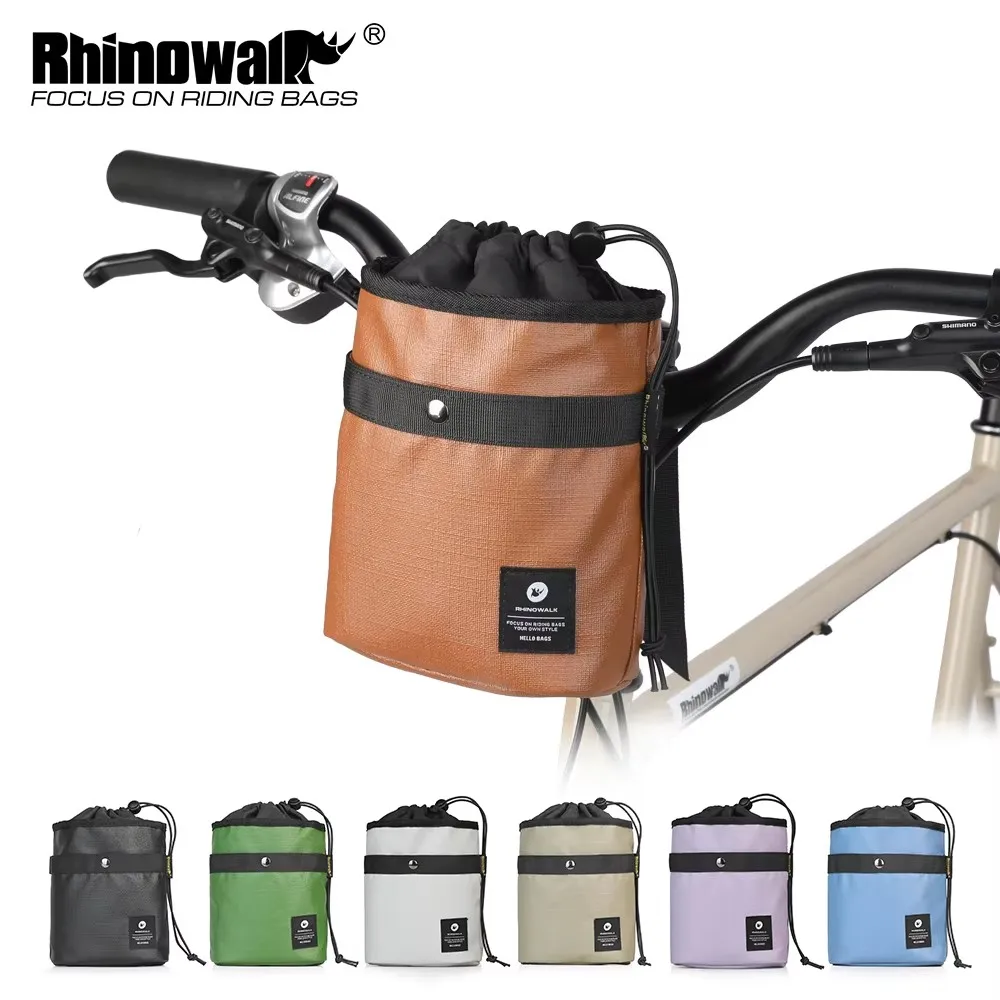 Rhinowalk Bicycle Water Bottle Morandi Color Front Bag 2.5L Bike Handlebar Bag Urban Riding Shoulder Bag Fit For Brompton
