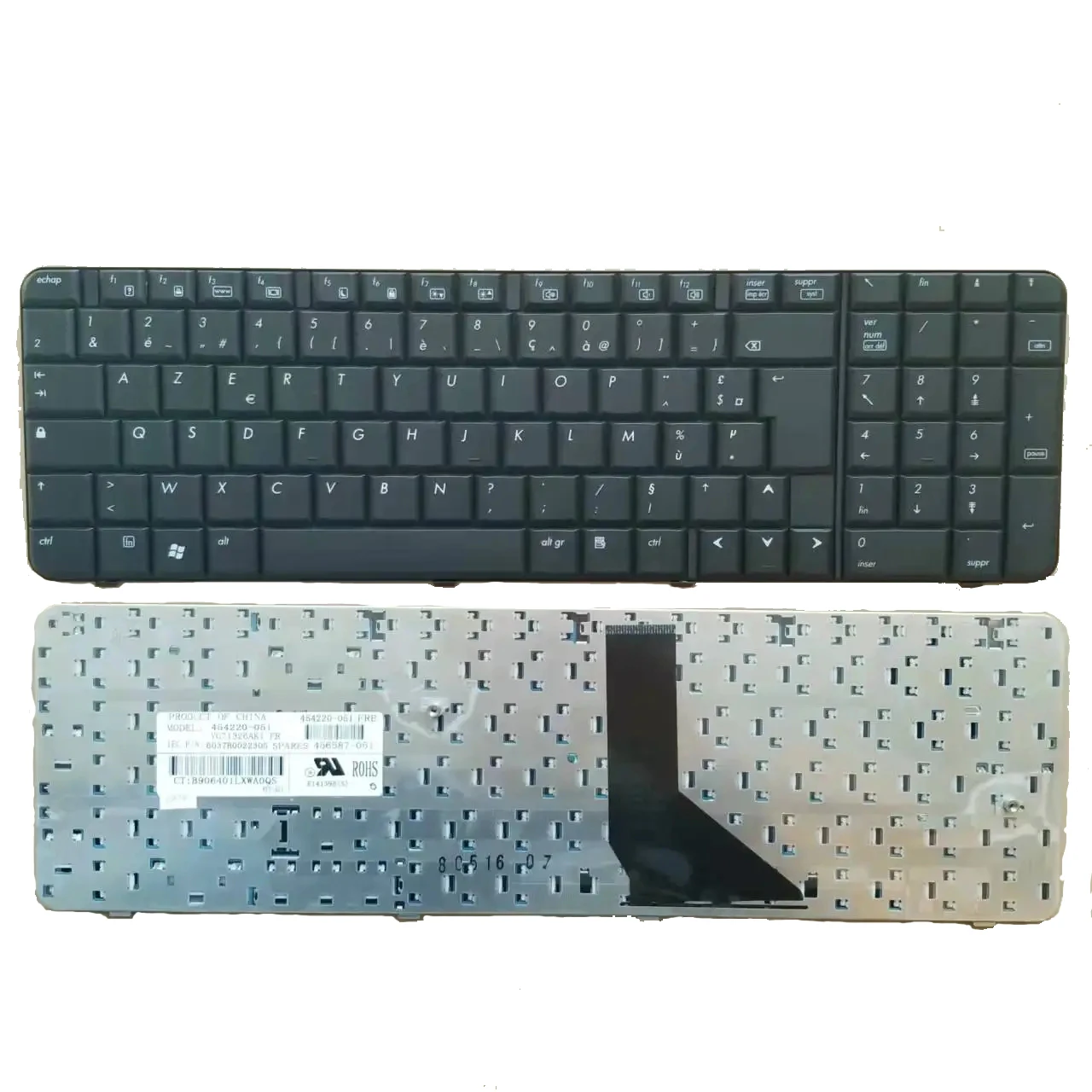

Клавиатура для ноутбука HP 6820 6820S 6800 серия французский Французский клавиатура черная 454220-051 V071326AK1
