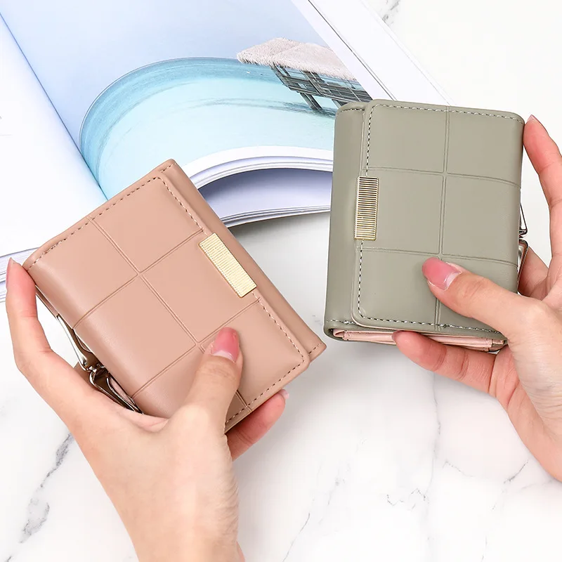 Brand Designer Small Wallets Women Pu Leather Wallets Female Short Hasp Coin Purses Money Credit Card Holders Ladies Clutch Bags