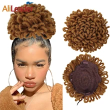 

Alileader Synthetic Chignon Hair Bun Pony Tail Clip In Hair Extentions For Black Women Afro Faux Locs Dreadlocks Bun Ponytail