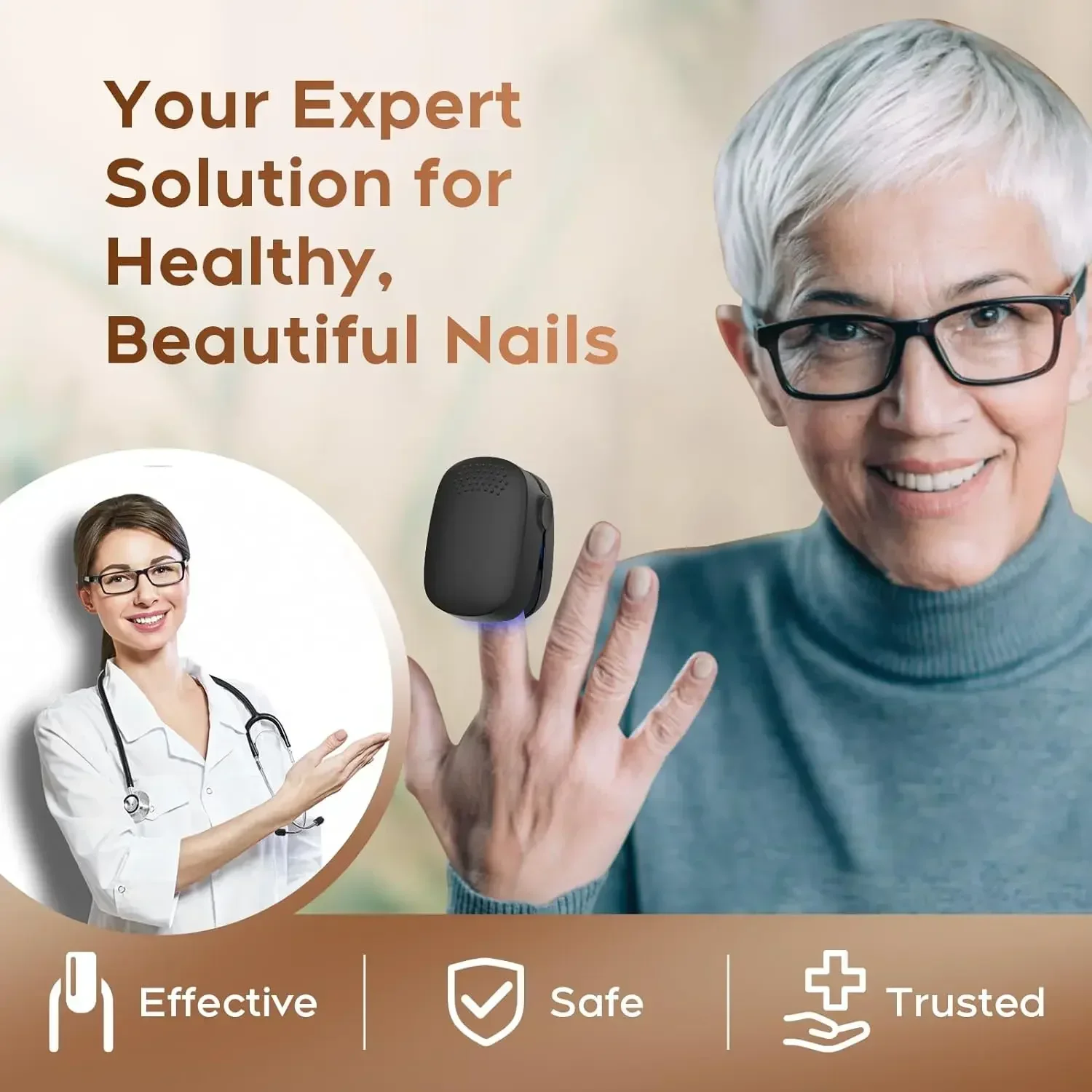 Nail Fungus Treatment LED Laser Device Cleaning Onychomycosis USB Charge 905nm Infrared Light 470nm Blue Light Nail Salon nail fungus treatment