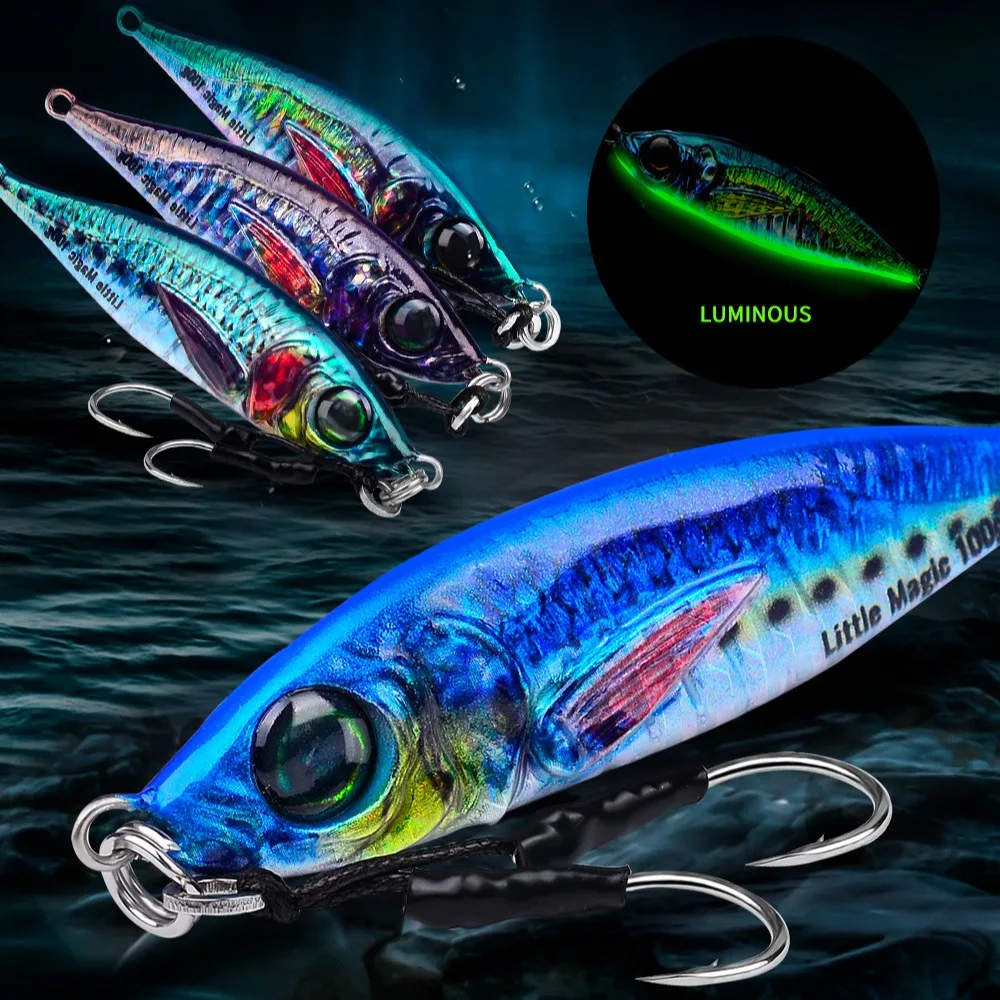 7g/10g/14g/21g 3D Printed Fishing Lure jigging With double hook