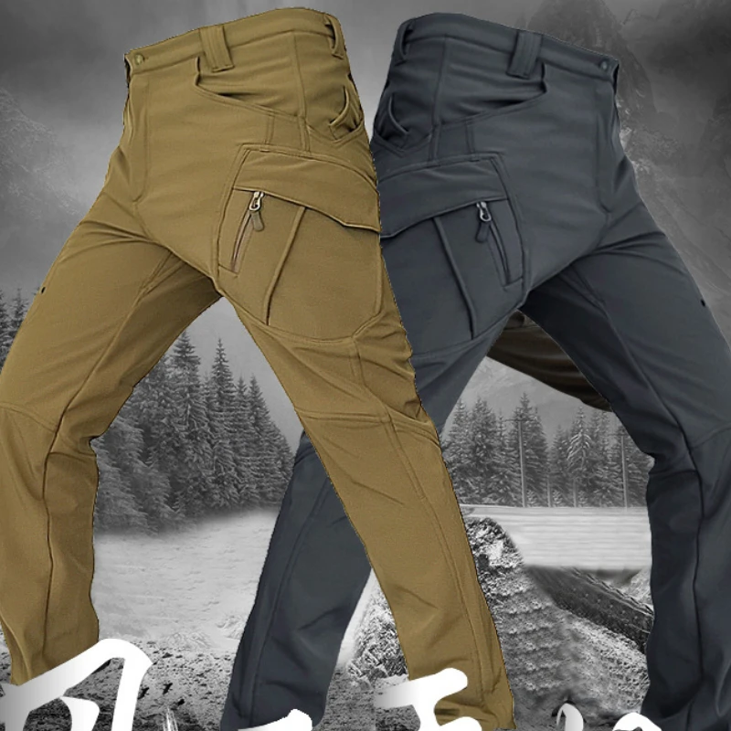 Winter New Fashion Trend Warm Keeping Training Clothes X7 X9 Tactical Pants Plush Waterproof Tactical Trousers Combat Pants Men