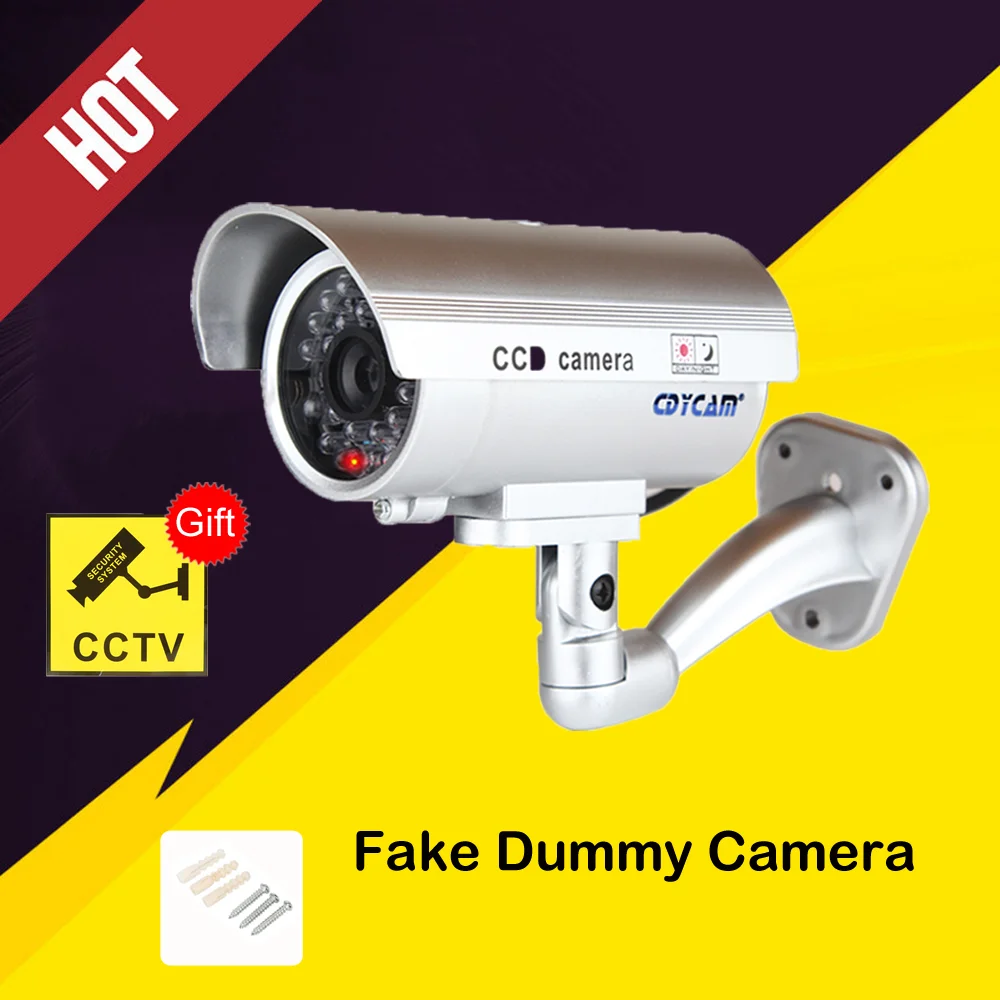 SmartFakeCameraDummySurveillanceCamIndoorOutdoorWaterproofCCTV