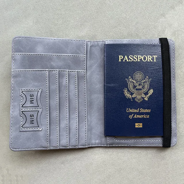 Rfid Blocking Personalised Passport Cover World Map Compass with Elastic Band Travel Essentials Passport Holder 4