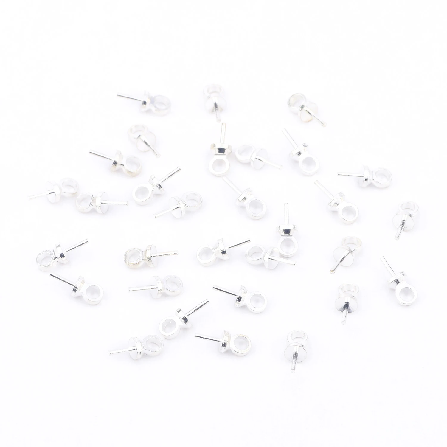 100Pcs/Lot 6x3mm Gold Silver Color Basic Pins Stoppers Connector Pin Stud Earring For DIY Jewelry Making Accessories Supplies