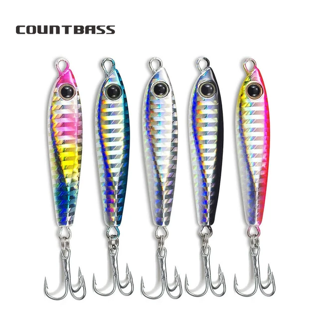 5pcs 18g 0.63oz Micro Fishing Jigs with treble hook, Metal Jig