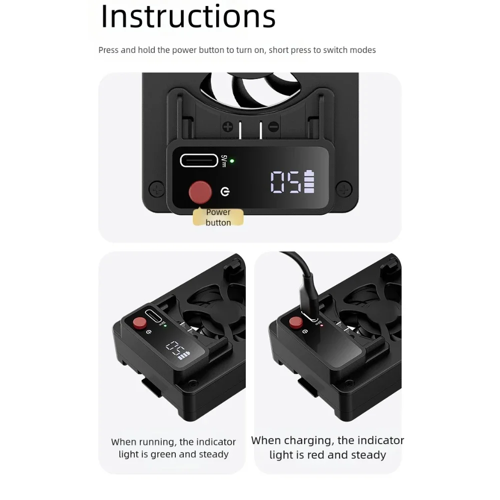 Camera Cooler Camera Cooling Fan With Flexible Mount Rechargeable External Cooling System For DSLR Radiator