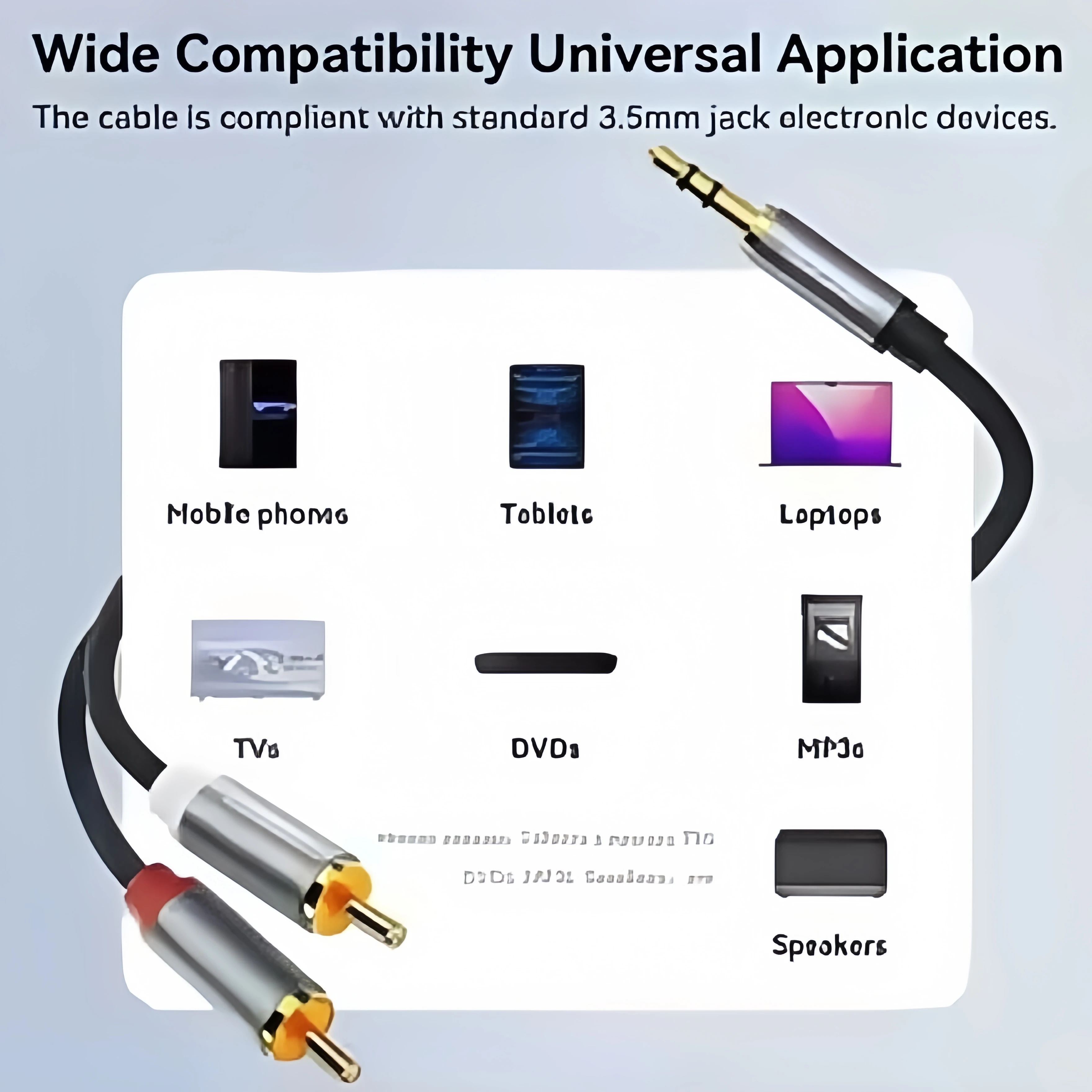 Premium 3.5mm to RCA Audio Splitter Cable - High-Fidelity Sound Connection Adapter