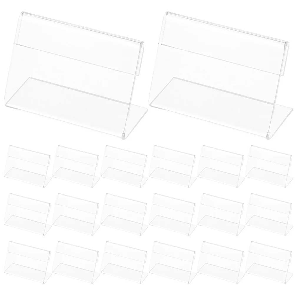 

25 Pcs Acrylic Card Sign Holder Wedding Tents Display Stands Signs for Table Shelves Clear Transparent