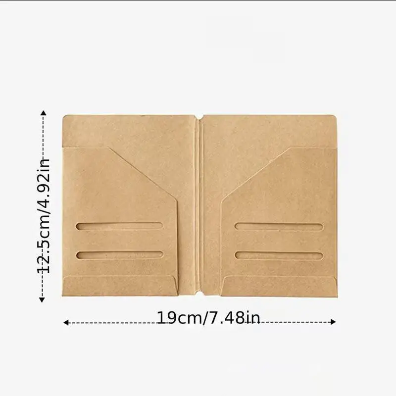 Kraft Paper Refillable Travel Journal Organizer, Standard Portable Passport Size Insert Cards