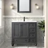 36" Bathroom Vanity Sink Combo Vintage Style with Painted Solid Wood Construction Undermount Ceramic Sink W/Matte Faucet Drain 1